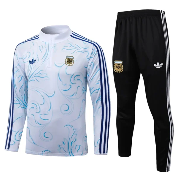 Argentina 2026/27 White Half Pull Tracksuit - Front View | KFCOOL