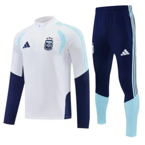 Argentina 2026/27 White Blue Half Pull Tracksuit - Front View Argentina 2026/27 White Blue Half Pull Tracksuit - Front View | KFCOOL