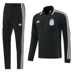 Argentina 2026/27 Black Jacket Tracksuit - Front View | KFCOOL