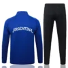 Argentina 2026/27 Blue Kids Jacket Tracksuit - Back View - KFCool – Football Jerseys & Soccer Kits Store Blue Argentina track jacket with white 'ARGENTINA' lettering paired with black jogger pants image set for sportswear.