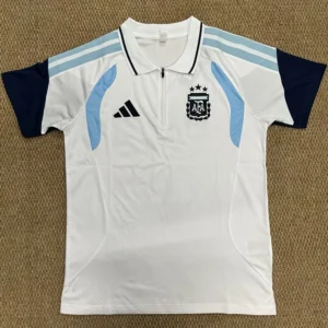 Argentina 2026/27 White Polo Shirt - Front View Argentina 2026/27 White Polo Shirt - Front View | KFCOOL