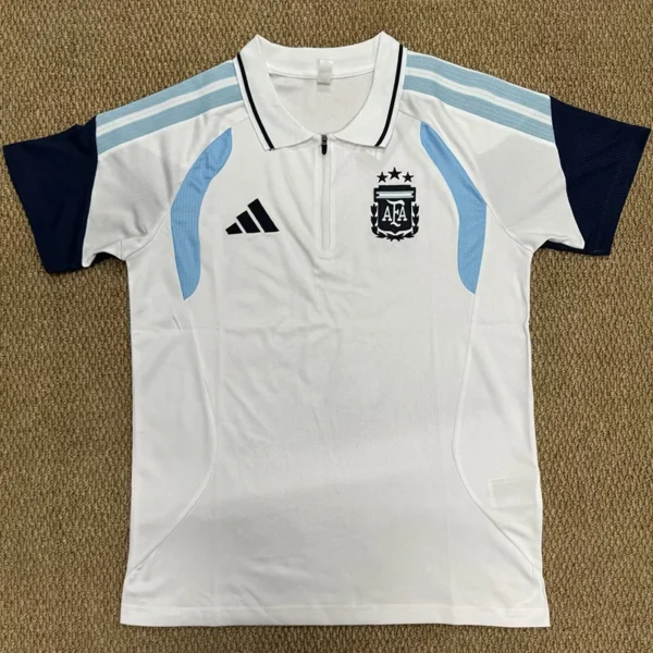 Argentina 2026/27 White Polo Shirt - Front View | KFCOOL