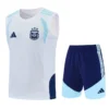 Argentina 2026/27 White Sleeveless Shorts - Front View | KFCOOL