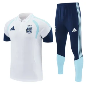 Argentina 2026/27 White Short Sleeve Pants Suit - Front View Argentina 2026/27 White Short Sleeve Pants Suit - Front View | KFCOOL