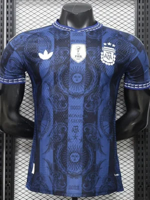Argentina 2026/27 Black Blue Training Shirt Player Version - Front View | KFCOOL