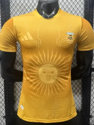 Argentina 2026/27 Yellow Special Edition Training Shirt Player Version - Front View Argentina 2026/27 Yellow Special Edition Training Shirt Player Version - Front View | KFCOOL