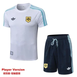 Argentina 2026/27 White Blue Training Short Suit Player Version - Front View Argentina 2026/27 White Blue Training Short Suit Player Version - Front View | KFCOOL