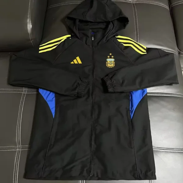 Argentina 2026/27 Black Windbreaker - Front View | KFCOOL