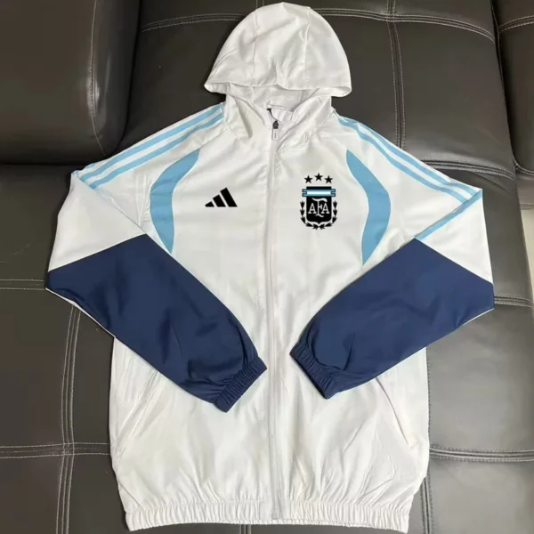 Argentina 2026/27 White Windbreaker - Front View | KFCOOL