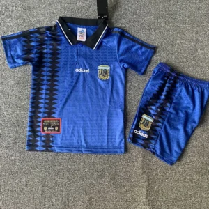 Argentina 1994/95 Retro Away Blue Kids Kit Fan Version - Front View | KFCOOL