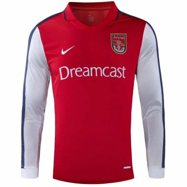 Arsenal 2000 Retro Home Long Sleeve Jersey Fan Version - Front View Arsenal 2000 Retro Home Long Sleeve Jersey Fan Version - Front View | KFCOOL