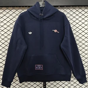 Arsenal 2025/26 Blue Black Hoody - Front View Arsenal 2025/26 Blue Black Hoody - Front View | KFCOOL