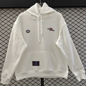 Arsenal 2025/26 White Hoody - Front View Arsenal 2025/26 White Hoody - Front View | KFCOOL