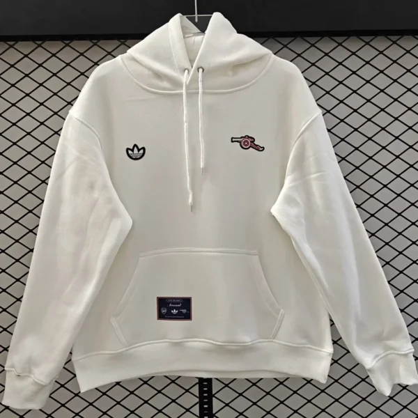 Arsenal 2025/26 White Hoody - Front View | KFCOOL