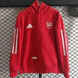 Arsenal 2025/26 Red White Hoody - Front View Arsenal 2025/26 Red White Hoody - Front View | KFCOOL