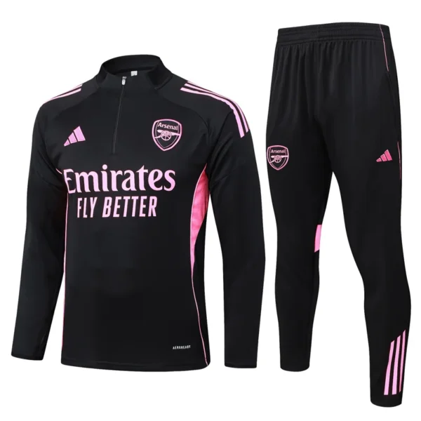 Arsenal 2025/26 Black Pink Half Pull Tracksuit - Front View - KFCool – Football Jerseys & Soccer Kits Store Arsenal 2025/26 Black Pink Half Pull Tracksuit - Front View | KFCOOL