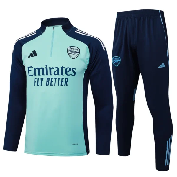 Arsenal 2025/26 Green Half Pull Tracksuit - Front View - KFCool – Football Jerseys & Soccer Kits Store Arsenal 2025/26 Green Half Pull Tracksuit - Front View | KFCOOL