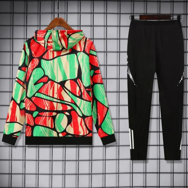 Arsenal 2025/26 Green Orange Hoodie Tracksuit - Back View | KFCOOL