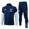 Arsenal 2025/26 Blue Black Jacket Tracksuit - Front View | KFCOOL