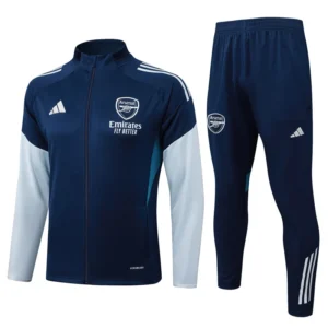 Arsenal 2025/26 Blue Black Jacket Tracksuit - Front View Arsenal 2025/26 Blue Black Jacket Tracksuit - Front View | KFCOOL