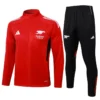 Arsenal 2025/26 Black Red Jacket Tracksuit - Front View | KFCOOL
