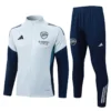 Arsenal 2025/26 Grey Jacket Tracksuit - Front View | KFCOOL