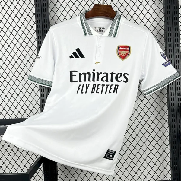 Arsenal 2025/26 White Polo Shirt - Front View | KFCOOL