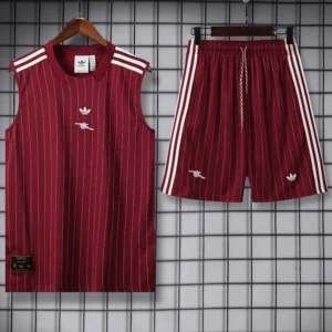 Arsenal 2025/26 Brown Red Sleeveless Shorts - Front View Arsenal 2025/26 Brown Red Sleeveless Shorts - Front View | KFCOOL