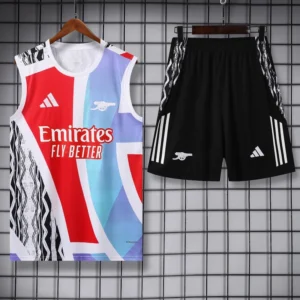 Arsenal 2025/26 White Sleeveless Shorts - Front View Arsenal 2025/26 White Sleeveless Shorts - Front View | KFCOOL