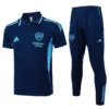 Arsenal 2025/26 Blue Short Sleeve Pants Suit - Front View | KFCOOL
