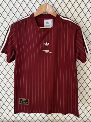 Arsenal 2025/26 Training Brown Red Jersey Fan Version - Front View | KFCOOL