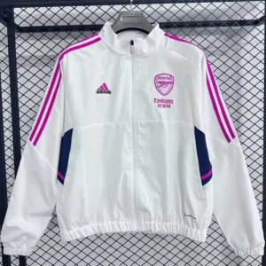 Arsenal 2025/26 White Windbreaker - Front View Arsenal 2025/26 White Windbreaker - Front View | KFCOOL