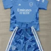 Arsenal 2026/27 Goalkeeper Blue Kids Kit Fan Version - Front View | KFCOOL