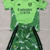 Arsenal 2026/27 Goalkeeper Green Kids Kit Fan Version - Front View | KFCOOL