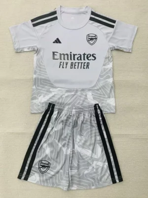 Arsenal 2026/27 Goalkeeper Grey Kids Kit Fan Version - Front View | KFCOOL