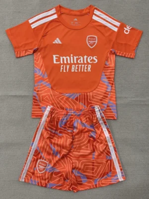Arsenal 2026/27 Goalkeeper Orange Kids Kit Fan Version - Front View | KFCOOL