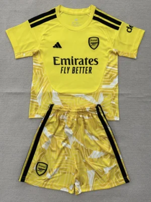 Arsenal 2026/27 Goalkeeper Yellow Kids Kit Fan Version - Front View | KFCOOL