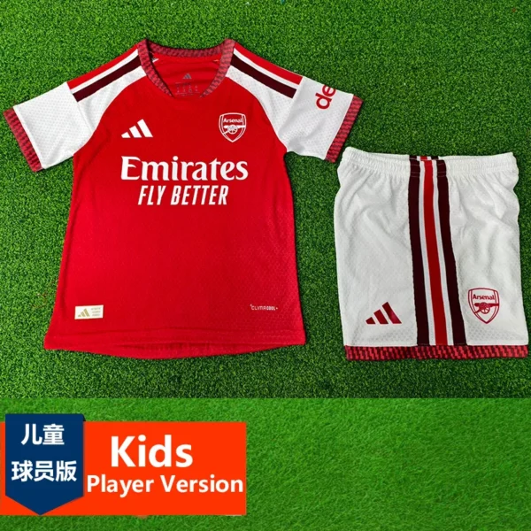 Arsenal 2026/27 Home Kids Kit Player Version - Front View | KFCOOL