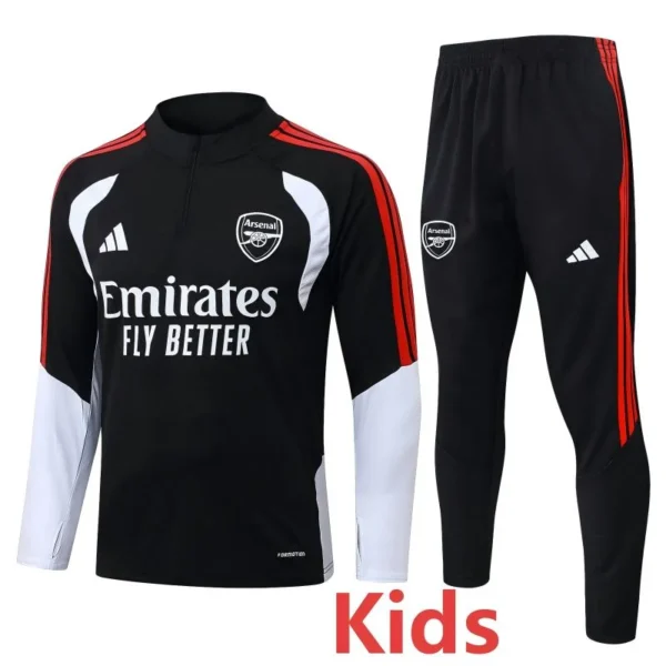 Arsenal 2026/27 Black White Half Pull Tracksuit - Front View | KFCOOL