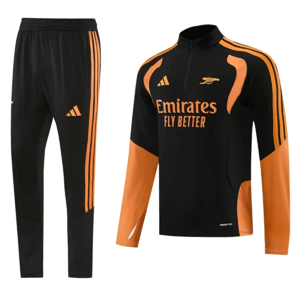 Arsenal 2026/27 Black Yellow Half Pull Tracksuit - Front View | KFCOOL