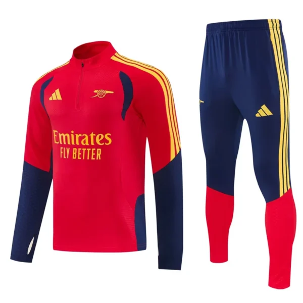 Arsenal 2026/27 Red Yellow Half Pull Tracksuit - Front View - KFCool – Football Jerseys & Soccer Kits Store Arsenal 2026/27 Red Yellow Half Pull Tracksuit - Front View | KFCOOL