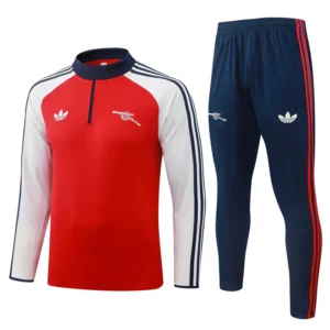 Arsenal 2026/27 Red White Half Pull Tracksuit - Front View | KFCOOL