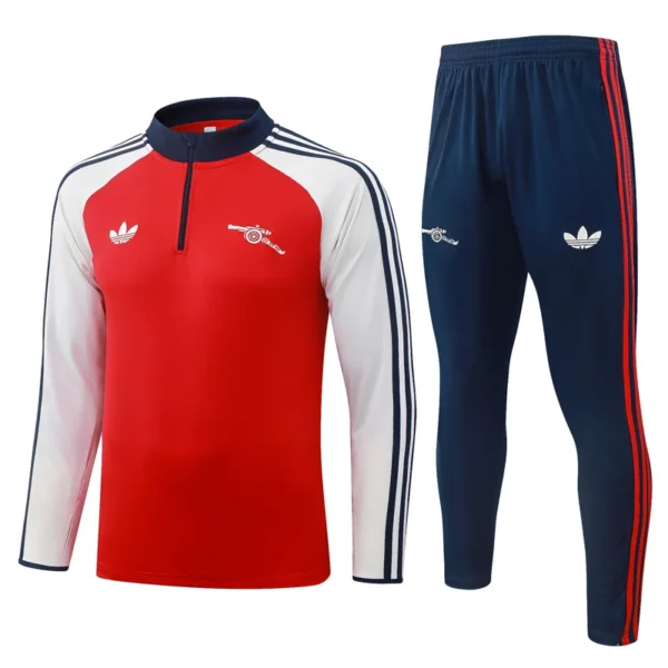 Arsenal 2026/27 Red White Half Pull Tracksuit - Front View | KFCOOL