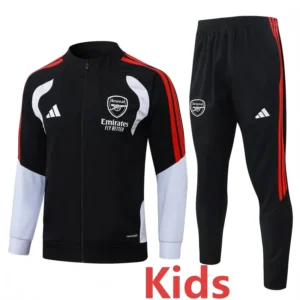 Arsenal 2026/27 Black White Kids Jacket Tracksuit - Front View Arsenal 2026/27 Black White Kids Jacket Tracksuit - Front View | KFCOOL