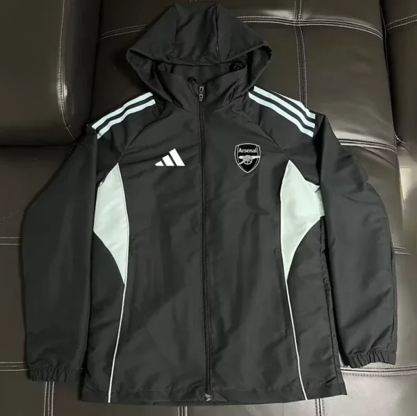 Arsenal 2026/27 Black White Windbreaker - Front View | KFCOOL
