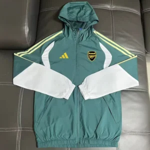 Arsenal 2026/27 Green Windbreaker - Front View Arsenal 2026/27 Green Windbreaker - Front View | KFCOOL