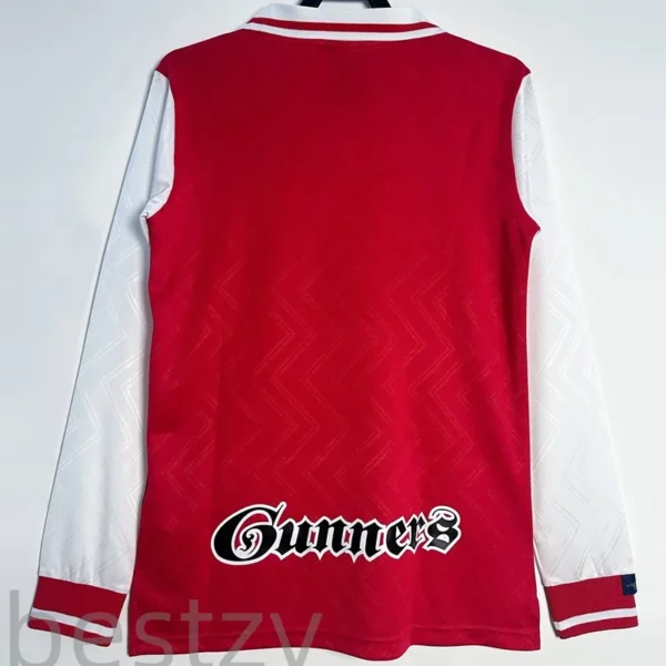 Arsenal 1996/97 Retro Home Long Sleeve Jersey Fan Version - Back View | KFCOOL