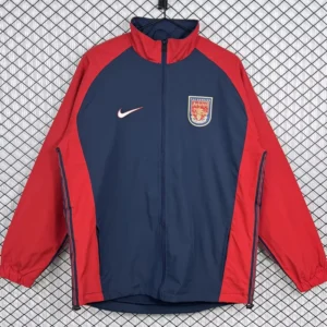 Arsenal 1998/99 Retro Black Red Windbreaker - Front View Arsenal 1998/99 Retro Black Red Windbreaker - Front View | KFCOOL