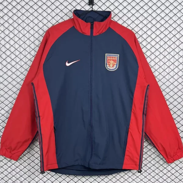 Arsenal 1998/99 Retro Black Red Windbreaker - Front View | KFCOOL