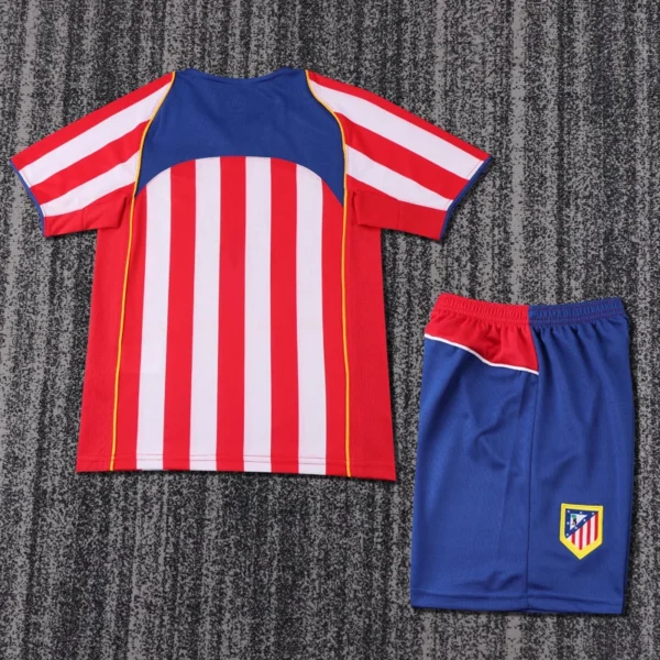 Atlético Madrid 2004/05 Retro Home Kids Kit Fan Version - Back View | KFCOOL